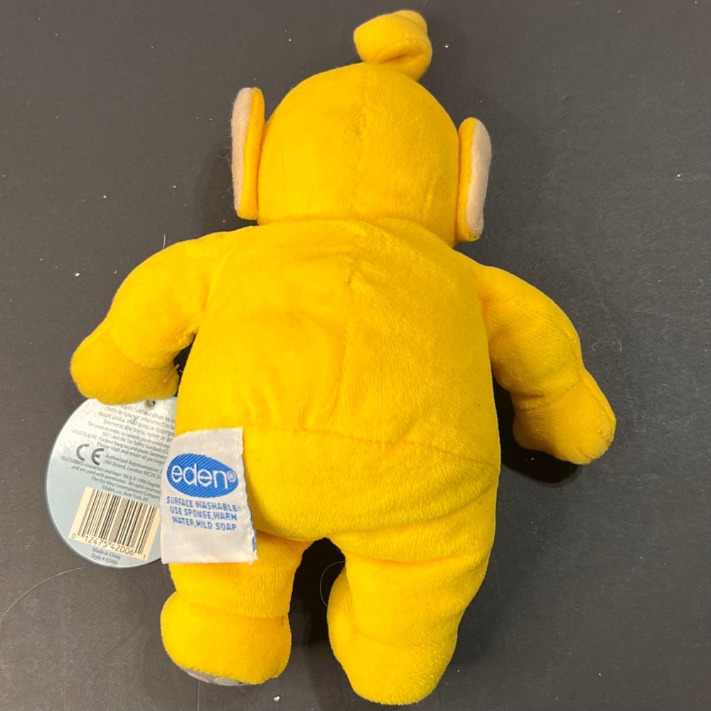 Eden 8 inch Teletubbies Laa-Laa Plush Kids Yellow New Blue Glitter Tummy 1998 - Picture 4 of 6